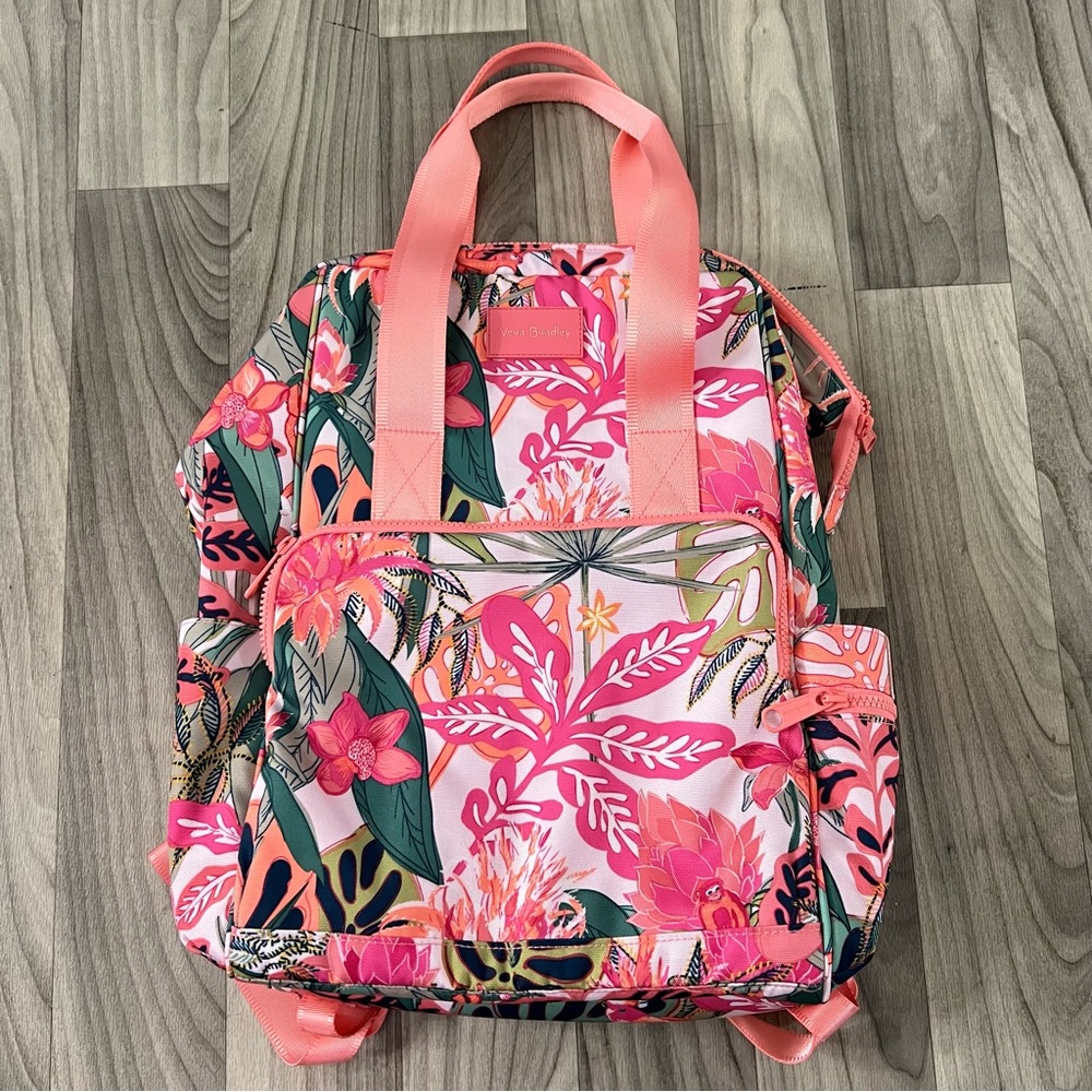 Vera Bradley Pink Backpack with Tropical Floral Design